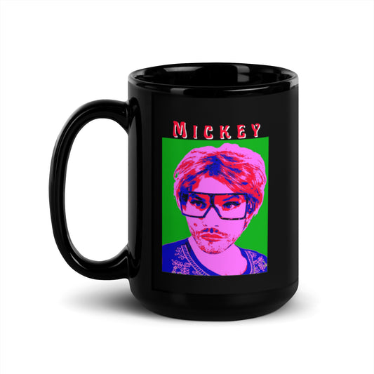 Pop Art Mickey Black Glossy Mug