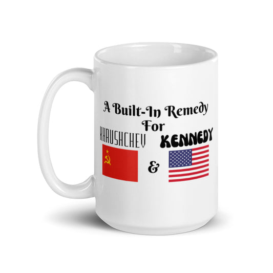 Khrushchev & Kennedy White glossy mug