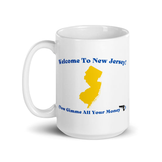 Welcome to New Jersey White glossy mug