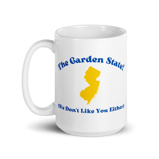 The Garden State White glossy mug