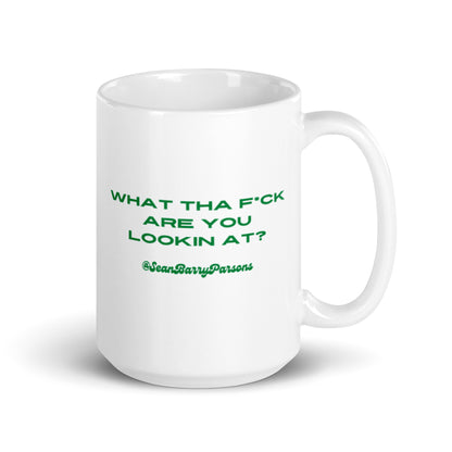 WTF Mickey White glossy mug